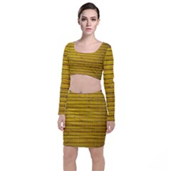 Bamboo-yellow Top And Skirt Sets by nate14shop