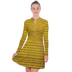 Bamboo-yellow Long Sleeve Panel Dress by nate14shop