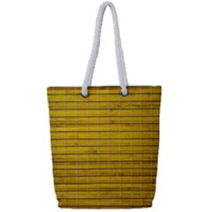 Bamboo-yellow Full Print Rope Handle Tote (small) by nate14shop