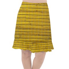 Bamboo-yellow Fishtail Chiffon Skirt by nate14shop