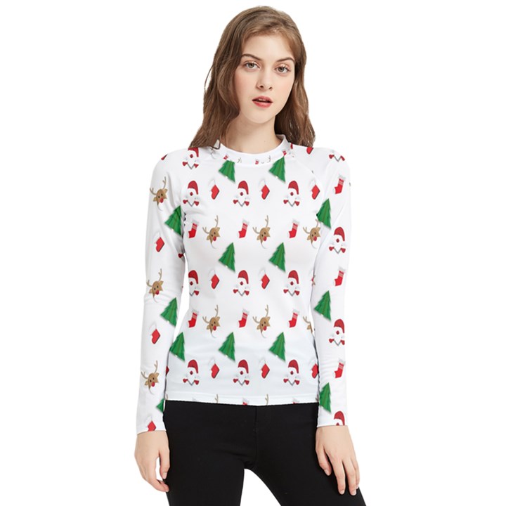 Christmas Tree,santa Women s Long Sleeve Rash Guard