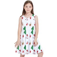 Christmas Tree,santa Kids  Skater Dress