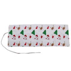 Christmas Tree,santa Roll Up Canvas Pencil Holder (s) by nate14shop