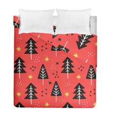 Christmas Tree,snow Star Duvet Cover Double Side (full/ Double Size) by nate14shop