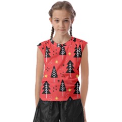 Christmas Tree,snow Star Kids  Raglan Cap Sleeve Tee