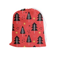 Christmas Tree,snow Star Drawstring Pouch (xl) by nate14shop