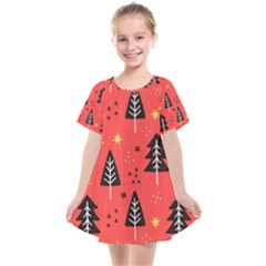 Christmas Tree,snow Star Kids  Smock Dress by nate14shop