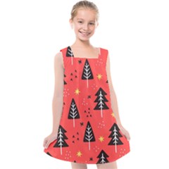 Christmas Tree,snow Star Kids  Cross Back Dress by nate14shop