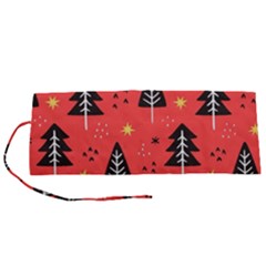 Christmas Tree,snow Star Roll Up Canvas Pencil Holder (s) by nate14shop