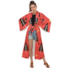 Christmas Tree,snow Star Maxi Kimono by nate14shop