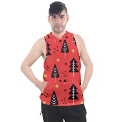 Christmas Tree,snow Star Men s Sleeveless Hoodie