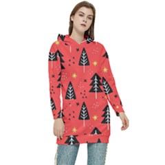 Christmas Tree,snow Star Women s Long Oversized Pullover Hoodie by nate14shop