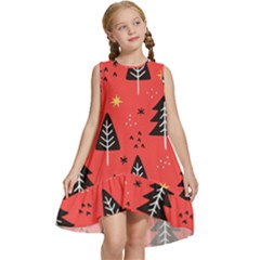 Christmas Tree,snow Star Kids  Frill Swing Dress by nate14shop