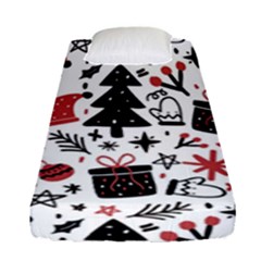 Christmas Tree-background-jawelry Bel,gift Fitted Sheet (single Size) by nate14shop