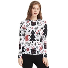 Christmas Tree-background-jawelry Bel,gift Women s Long Sleeve Rash Guard by nate14shop