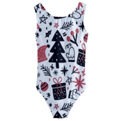 Christmas Tree-background-jawelry Bel,gift Kids  Cut-out Back One Piece Swimsuit by nate14shop