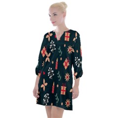 Christmas-birthday Gifts Open Neck Shift Dress by nate14shop