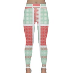 Christmas Greeting Card Design Classic Yoga Leggings by nate14shop