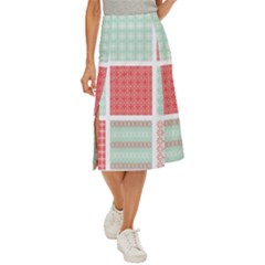 Christmas Greeting Card Design Midi Panel Skirt by nate14shop