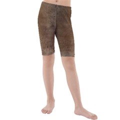 Background-wood Pattern Dark Kids  Mid Length Swim Shorts by nate14shop