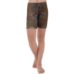 Background-wood Pattern Dark Kids  Lightweight Velour Capri Yoga Leggings by nate14shop