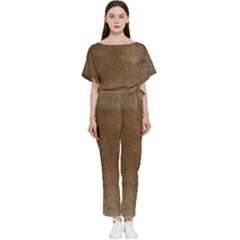 Background-wood Pattern Dark Batwing Lightweight Chiffon Jumpsuit by nate14shop