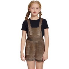 Background-wood Pattern Dark Kids  Short Overalls by nate14shop