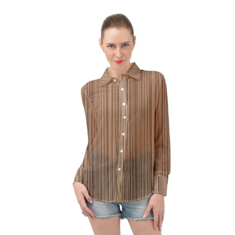 Background-wood Pattern Long Sleeve Chiffon Shirt by nate14shop