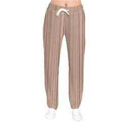 Background-wood Pattern Women Velvet Drawstring Pants