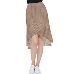 Background-wood Pattern Frill Hi Low Chiffon Skirt by nate14shop