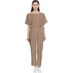 Background-wood Pattern Batwing Lightweight Chiffon Jumpsuit by nate14shop