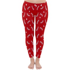 Christmas Pattern,love Red Classic Winter Leggings by nate14shop