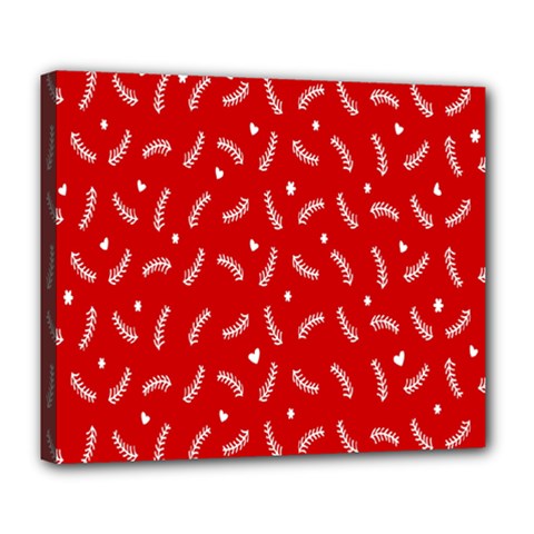 Christmas Pattern,love Red Deluxe Canvas 24  X 20  (stretched)