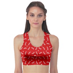 Christmas Pattern,love Red Sports Bra by nate14shop