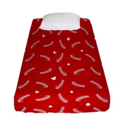 Christmas Pattern,love Red Fitted Sheet (single Size) by nate14shop