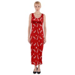 Christmas Pattern,love Red Fitted Maxi Dress by nate14shop