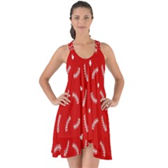 Christmas Pattern,love Red Show Some Back Chiffon Dress