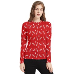 Christmas Pattern,love Red Women s Long Sleeve Rash Guard by nate14shop