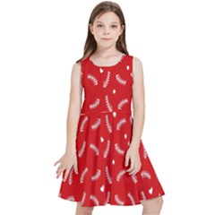 Christmas Pattern,love Red Kids  Skater Dress by nate14shop