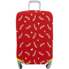 Christmas Pattern,love Red Luggage Cover (large) by nate14shop