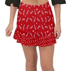 Christmas Pattern,love Red Fishtail Mini Chiffon Skirt by nate14shop