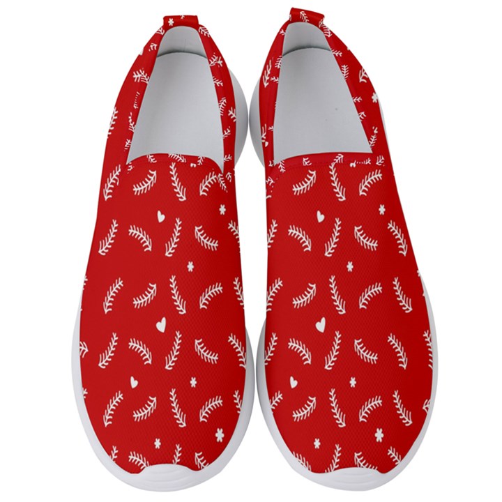 Christmas Pattern,love Red Men s Slip On Sneakers