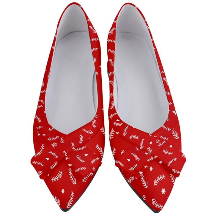 Christmas Pattern,love Red Women s Bow Heels