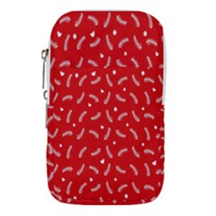 Christmas Pattern,love Red Waist Pouch (large) by nate14shop