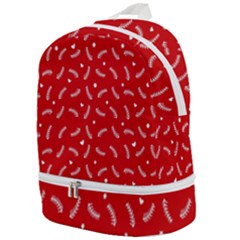 Christmas Pattern,love Red Zip Bottom Backpack by nate14shop