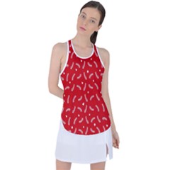 Christmas Pattern,love Red Racer Back Mesh Tank Top by nate14shop