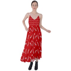 Christmas Pattern,love Red Tie Back Maxi Dress