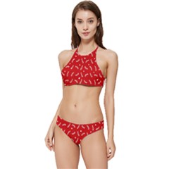 Christmas Pattern,love Red Banded Triangle Bikini Set by nate14shop