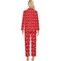 Christmas Pattern,love Red Womens  Long Sleeve Velvet Pocket Pajamas Set View2