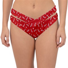 Christmas Pattern,love Red Double Strap Halter Bikini Bottom by nate14shop